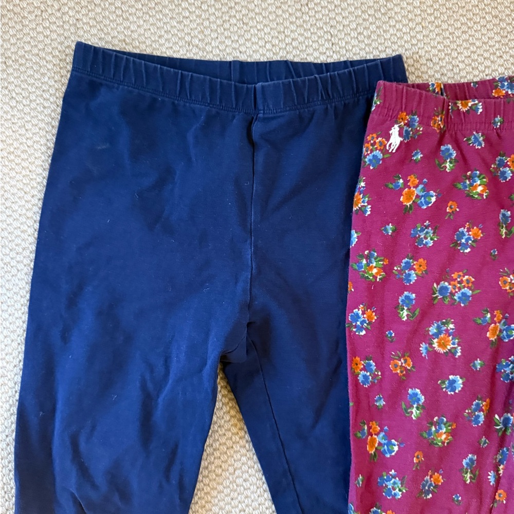 2 pair girls Ralph Lauren Print Leggings - Picture 3 of 6